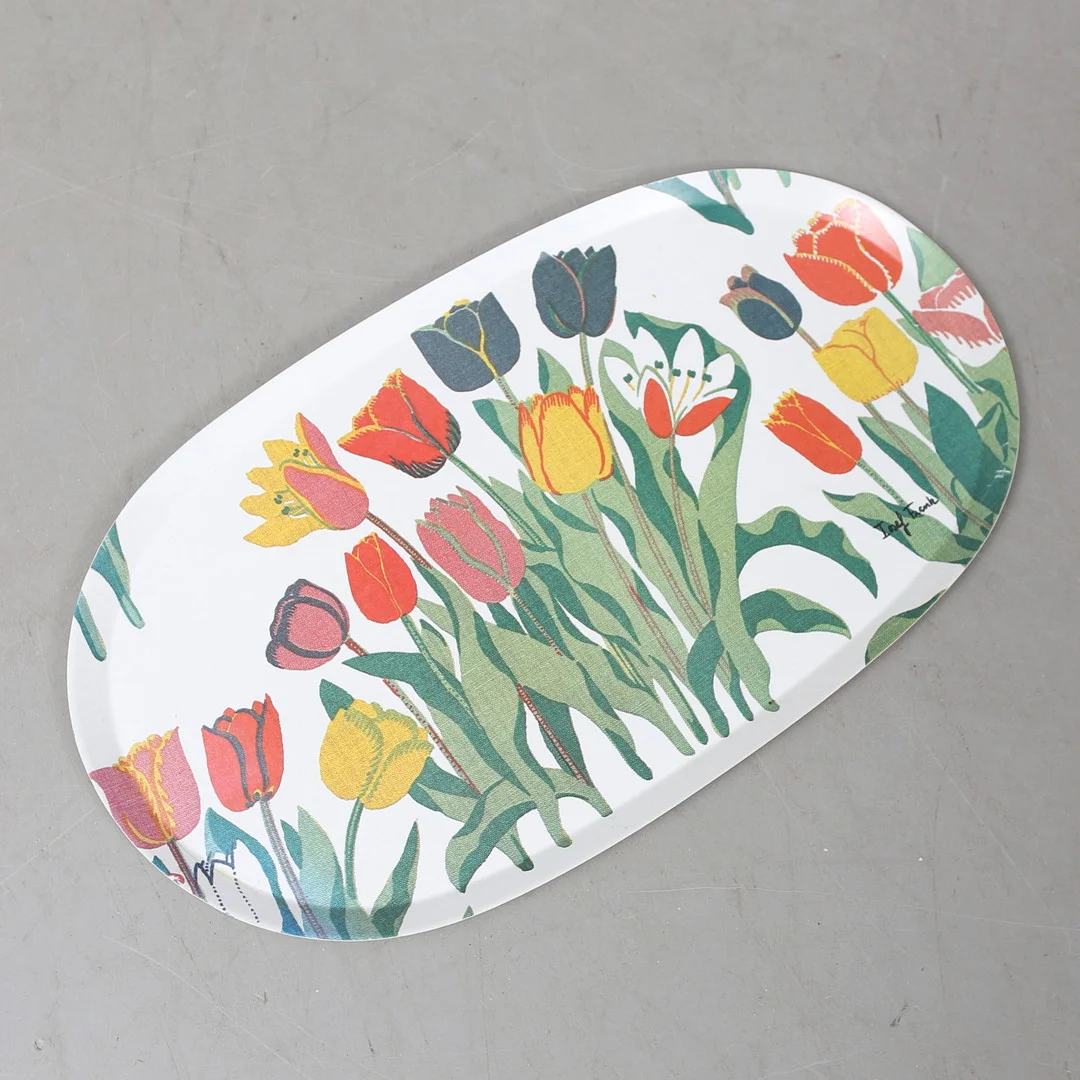 JOSEF FRANK. Bricka, "Tulpaner", Firma svenskt tenn, Stockholm. — Miscellaneous — Gomér & Andersson Linköping