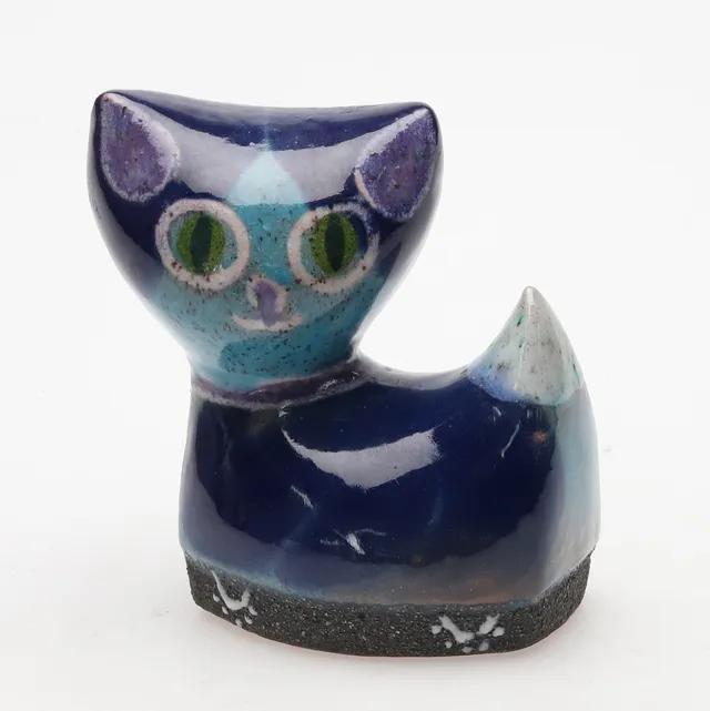THOMAS HELLSTRÖM. KATTFIGURIN, lergods, Nittsjö, 1970-tal.