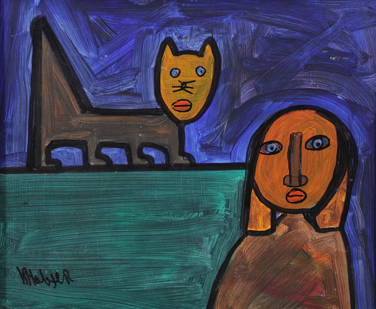 KJELL HOBJER. "Bussresan", olja på pannå, signerad, daterad 2011. — Paintings — Växjö Auktionskammare