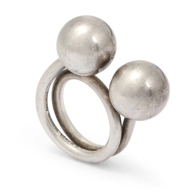 A ring of sterling silver. Weight app. 11 g. W. 12 mm. Size 48.