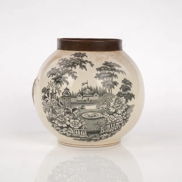 KRUKA, porslin och koppar, Rörstrand, 1800-talets sista del.