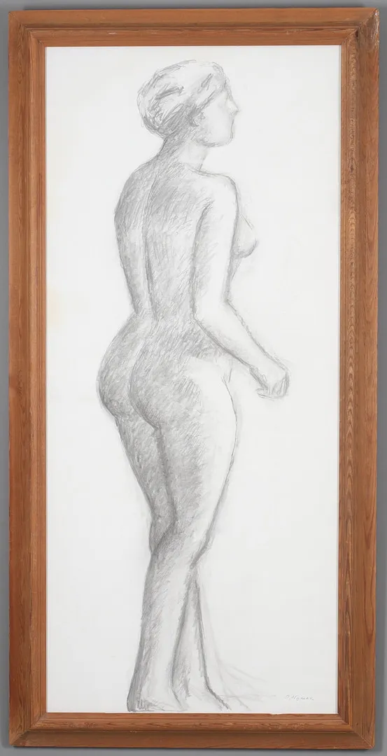 OLLE NYMAN. Nakenstudie, blyerts, signerad.