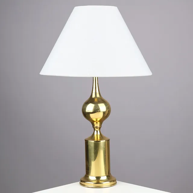 Bordlampe af messing, europæisk lampeproducent, ca. 1970'erne.