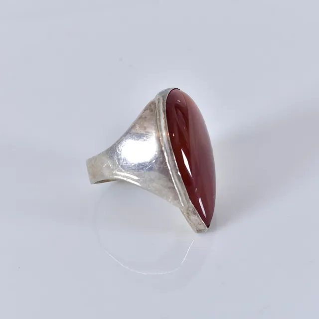 RING MED KARNEOL, silver.