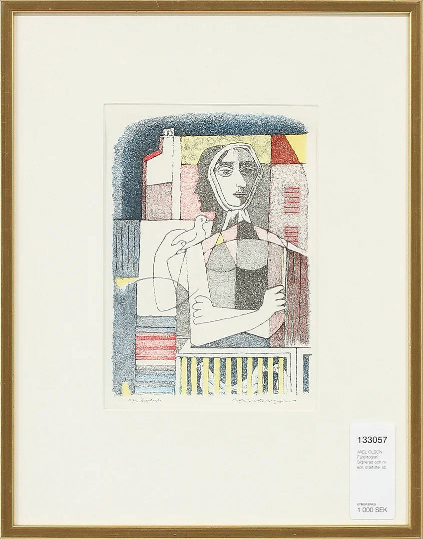 AXEL OLSON. Färglitografi. Signerad och nr epr. d'artiste. — Engravings & Prints — Göteborgs Auktionsverk