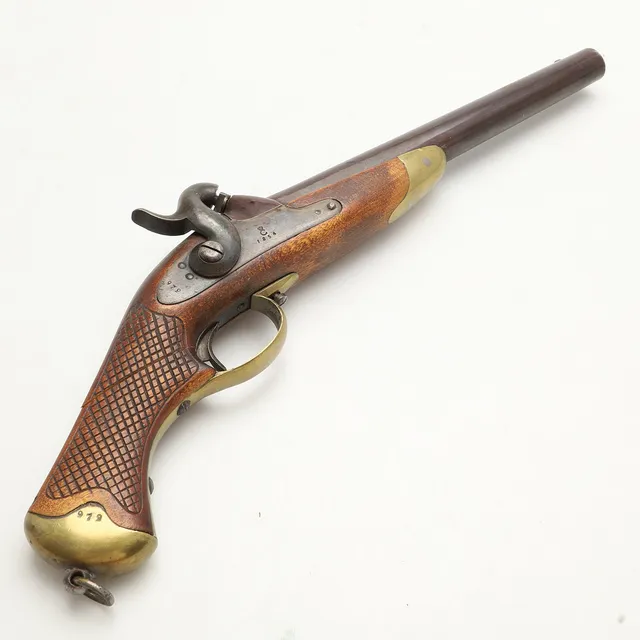 SLAGLÅSPISTOL, flankör, modell m/1850, Carl Gustafs Stads faktori 1856.