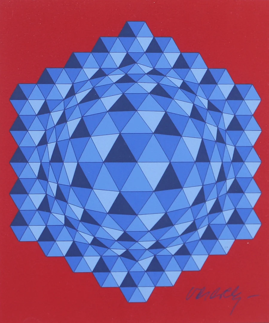 VICTOR VASARELY. Komposition, färgserigrafi, signerad i trycket. — Engravings & Prints — Helsingborgs Auktionskammare