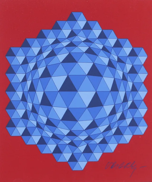 VICTOR VASARELY. Komposition, färgserigrafi, signerad i trycket.