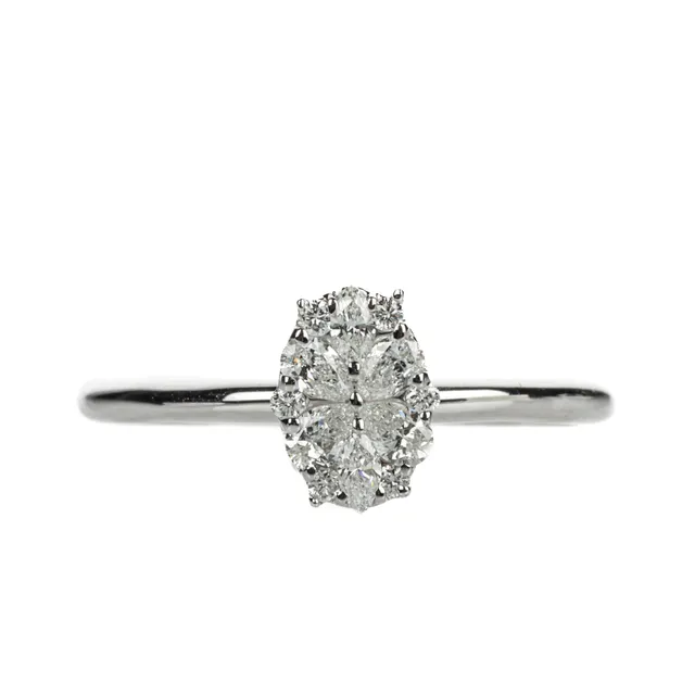 Diamonds By Frisenholm. Diamond ring of 9 kt. white gold