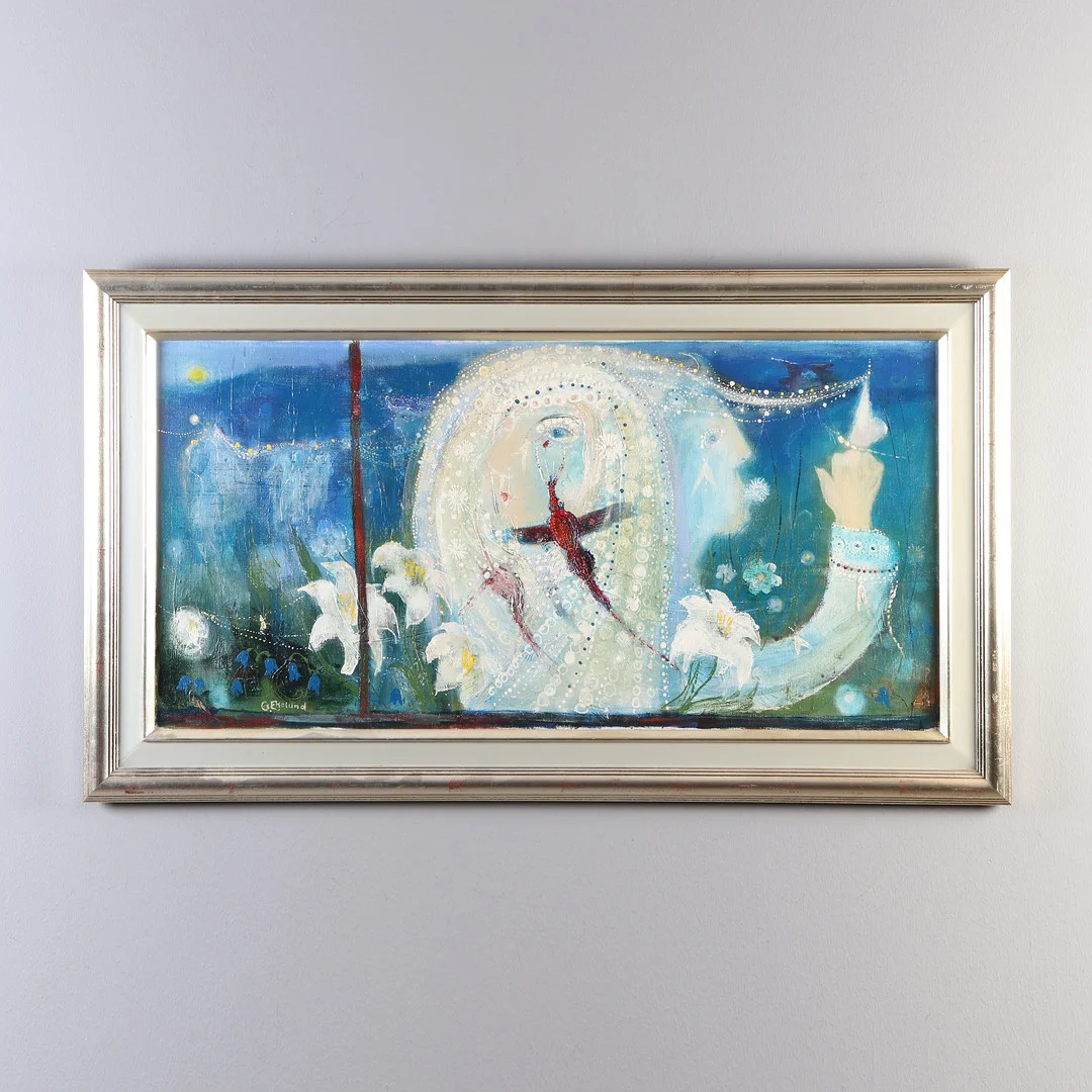 OWE EKELUND. Oljemålning på duk. "Fönster mot sommarängen". Signerad. — Paintings — Skånes Auktionsverk