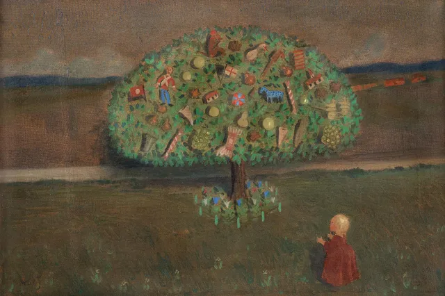 Ivar Arosenius, "Lillan under leksaksträdet"/"Saga".