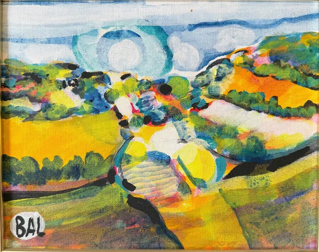 BENGT ARNE LINDEROS. Olja på duk. Abstrakt landskap.