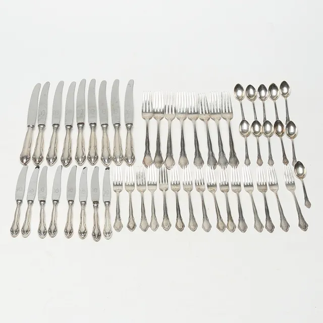 BESTICK, 48 delar, silver, Chippendale.