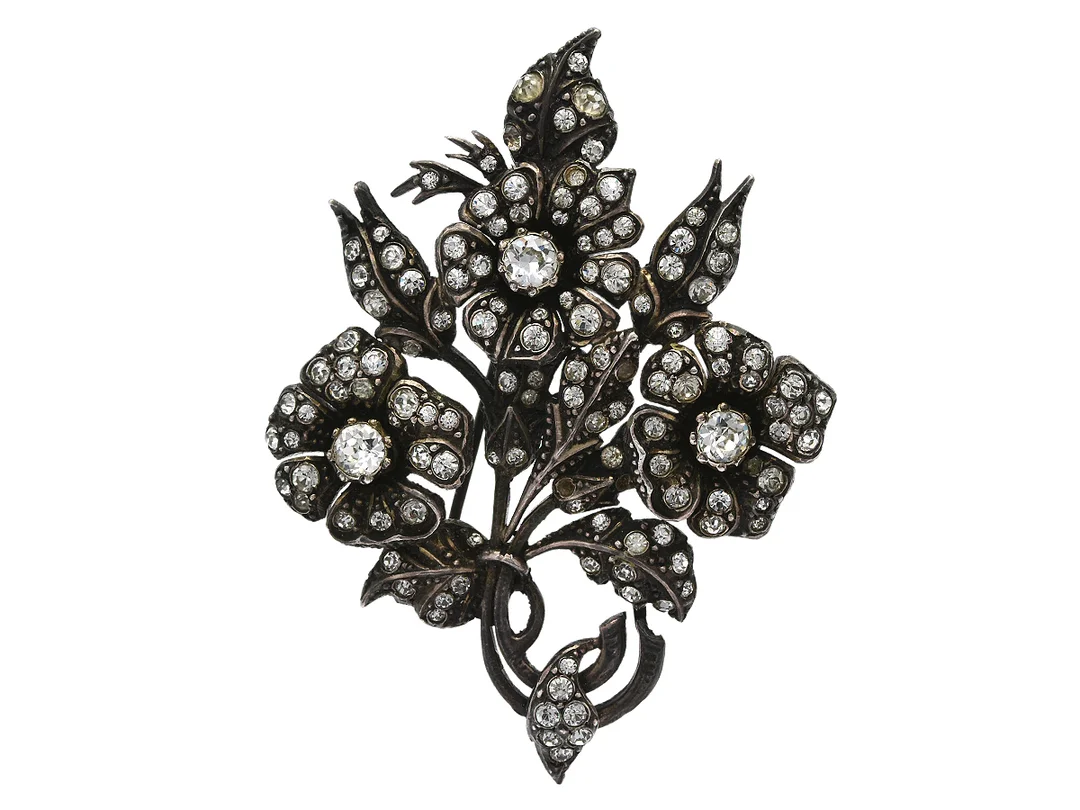 BROSCH/HÄNGE, silver, paste, 5,7 cm, vikt 23 g. — Smycken/Brosch — Kaplans