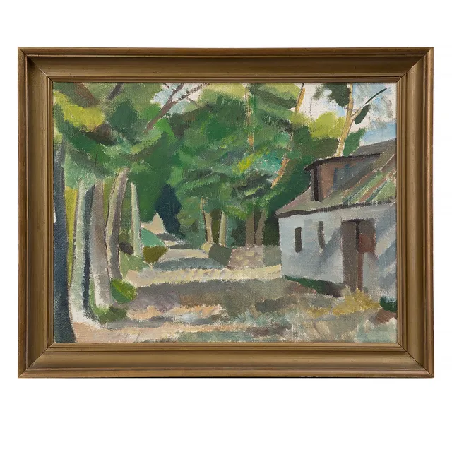 RUDOLF FLINK (1906-1988). Grönskande park, olja på duk, signerad.