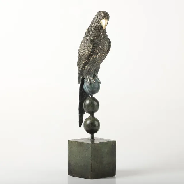 ANDREAS WARGENBRANT. Skulptur, "Gossip", grönpatinerad brons, signerad.