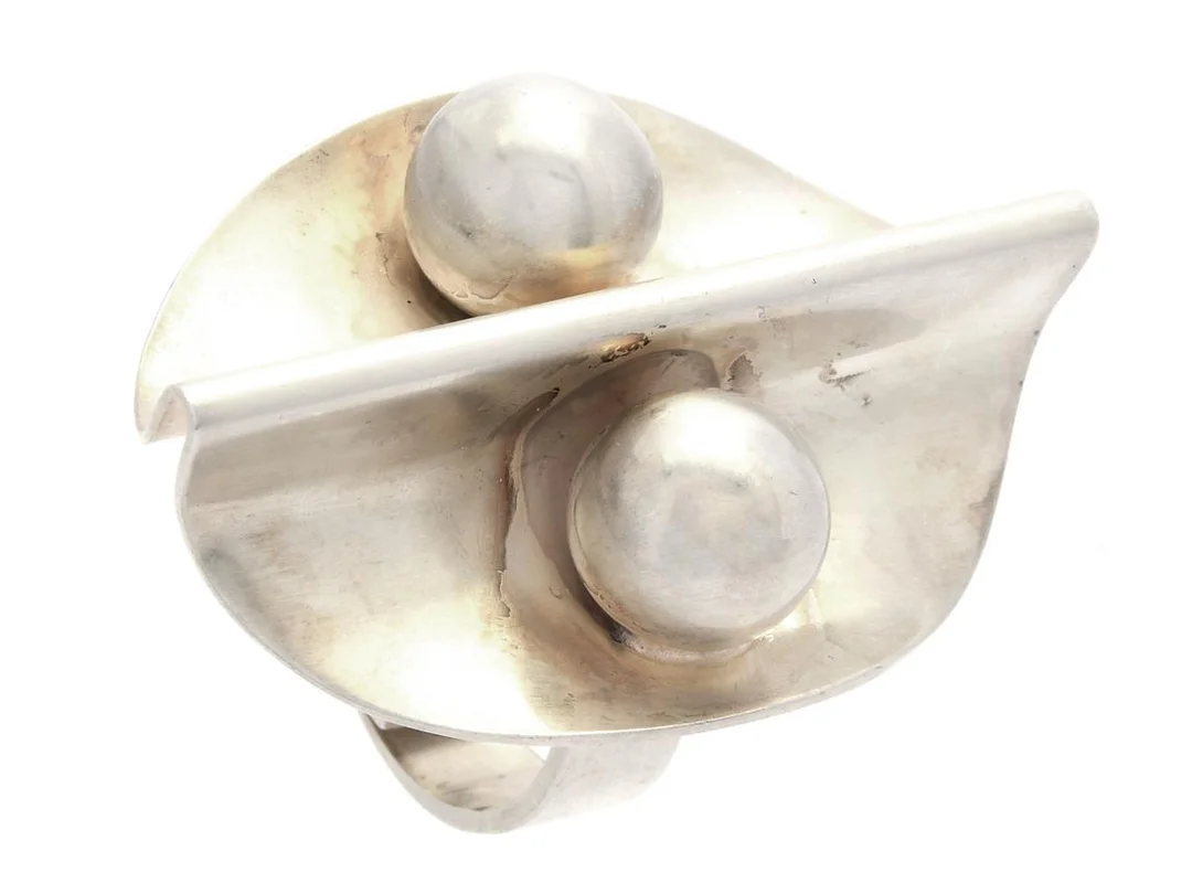 ELIS KAUPPI, ring, silver, Kupittaan Kulta, Finland 1970-tal, justerbar storlek, vikt 13,6 g. — Smycken/Ring — Kaplans