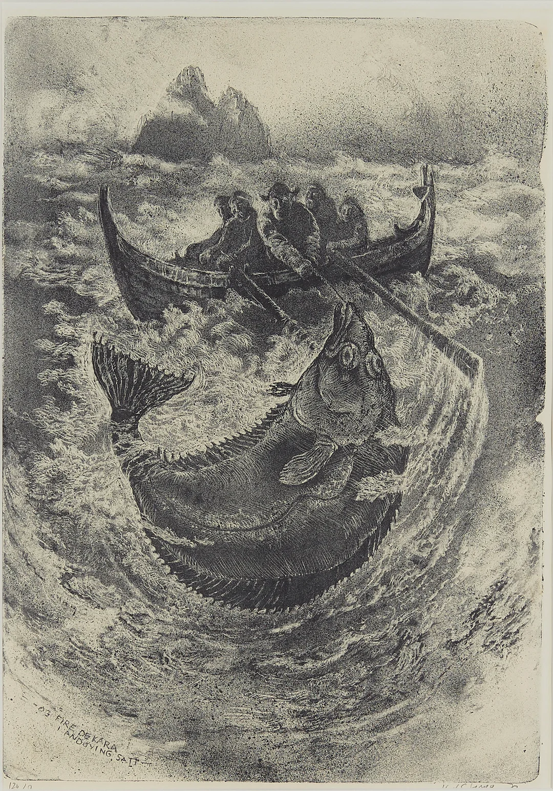 Harr, Karl Erik — "Og fire de kara i andøving satt" 1973 — Kunst/Grafikk — Blomqvist