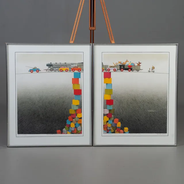 SVEN LINGARDSZ. "BALANSERAT MÖTE", DIPTYK.