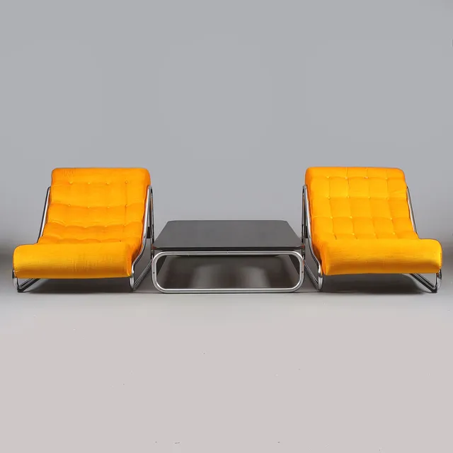 GILLIS LUNDGREN. Möbelgrupp, 3 delar, "Impala", IKEA 1970-tal.
