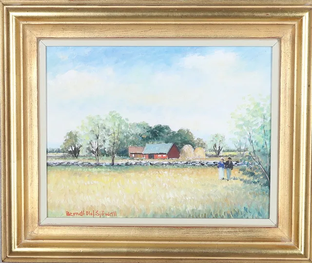 BERNDT OLOF SJÖWALL. olja på pannå, signerad.