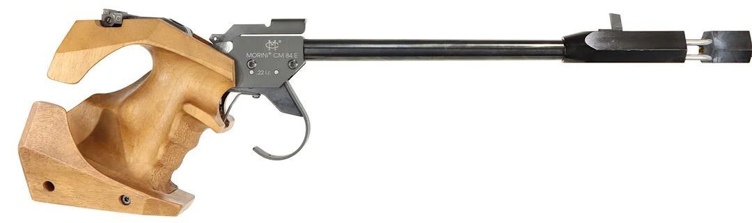PISTOL, Enkelskott, fabrikat Morini, modell CM 84E, kaliber 22lr, tillv.nr 06592, se-nr SE2463923. — Pistols — Walter Borg