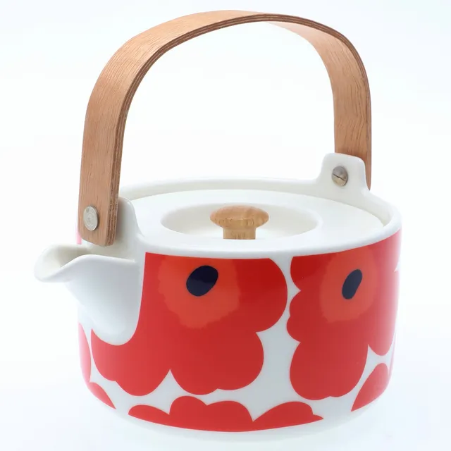MAIJA ISOLA. Tekanna, porslin, "Oiva Unikko", Marimekko, Finland.