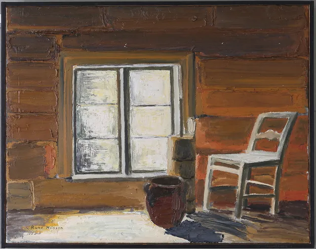 RUNE NILSSON. "På vinden", olja på duk, signerad.