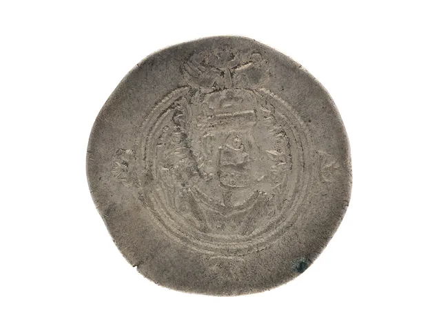MYNT, silver, Drachm, Sasanidiska Riket, Khusro II, 590-628, kvalité ca 1/1+, diameter 32 mm, vikt 4,0 g, hack