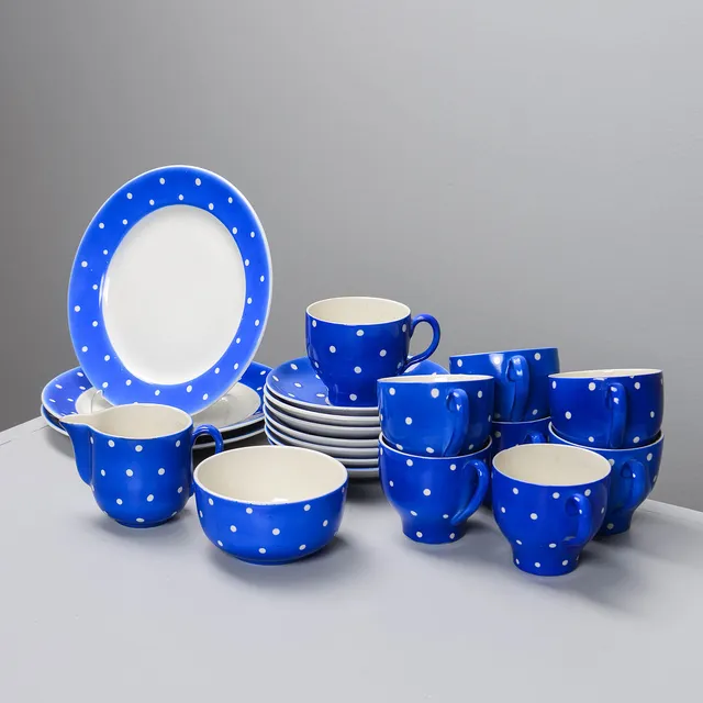 HELMER RINGSTRÖM. Kaffeservis för 8 personer, "Amanita - Blå", Gefle / Upsala-Ekeby, 1949-57.