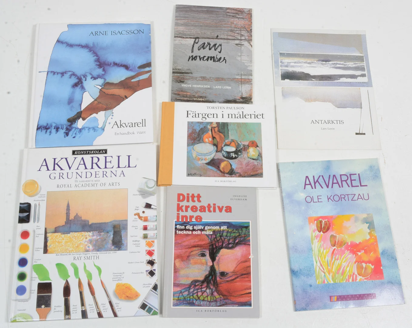 om Akvarellmåleri 6 vol. Lerin. Isacsson m.fl. — Books — Connoisseur Bokauktioner