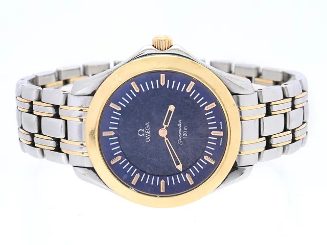 OMEGA, Seamaster 120m, Multifunction, Serie nr. 56550551, PIC nr. 2321.81.00, Ref nr. DA 386.1501, Boett nr. 186.1501/386.1501, herrur, 39 mm, analog/digital, stål/guld, quartz, safirglas (repor), urverk ej signerat, originallänk (skadad, se fördjupad information), viklås, Ref nr. 1501/823, ca 1998, box (skadad).