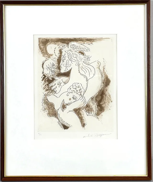 ANDRÉ MASSON. Figurkomposition, litografi, numrerad 11/50, signerad.