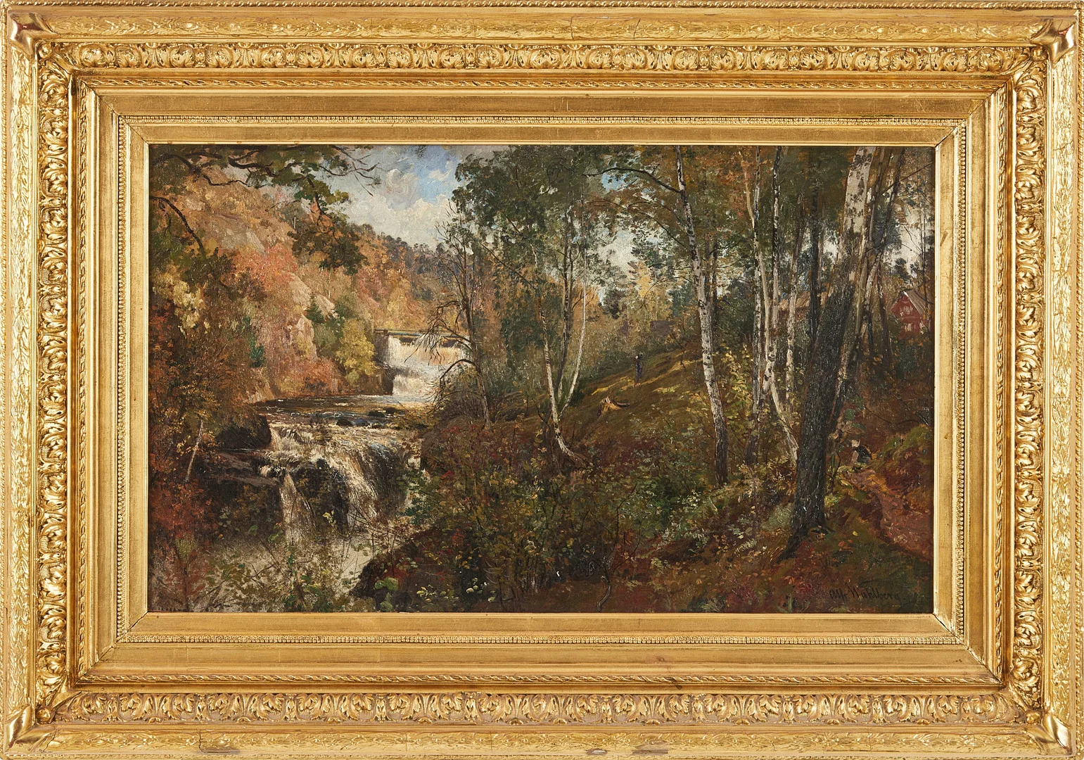 ALFRED WAHLBERG. Porlande bäck. — Paintings — Stockholms Auktionsverk Magasin 5