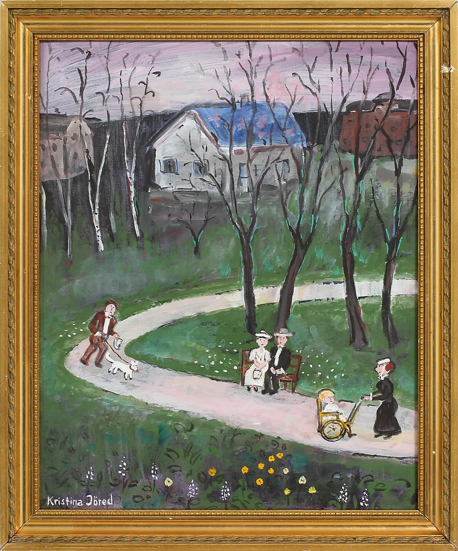 KRISTINA JÖRED. "Vår igen". Olja på duk, signerad. — Paintings — Göteborgs Auktionsverk