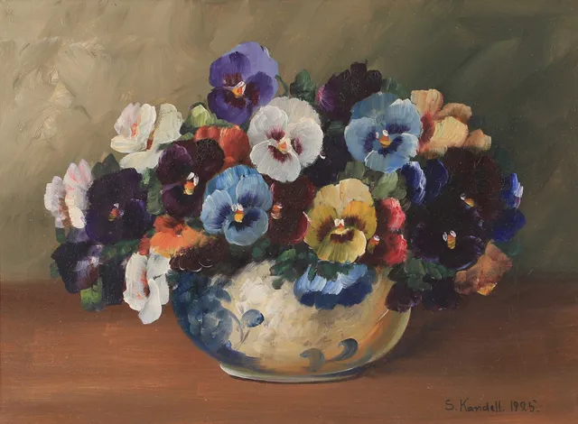 STURE KANDELL. Blomsterstilleben, olja på duk, signerad S. Kandell.