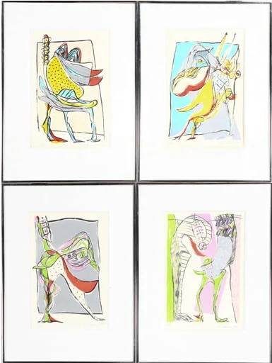 Lis Zwick. Compositions (4) — Paintings and sculptures/Other pictorial art and sculptures — Lauritz