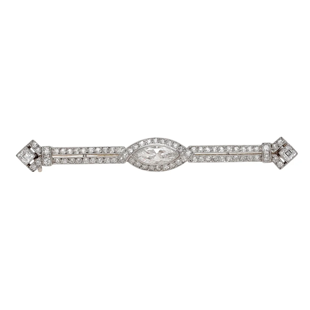 Art Deco diamonds brooch, circa 1925. — Brooches & Pendants — Balclis