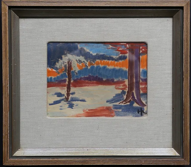 HILDING LINNQVIST. Pastell på papper, monogramsignerad.