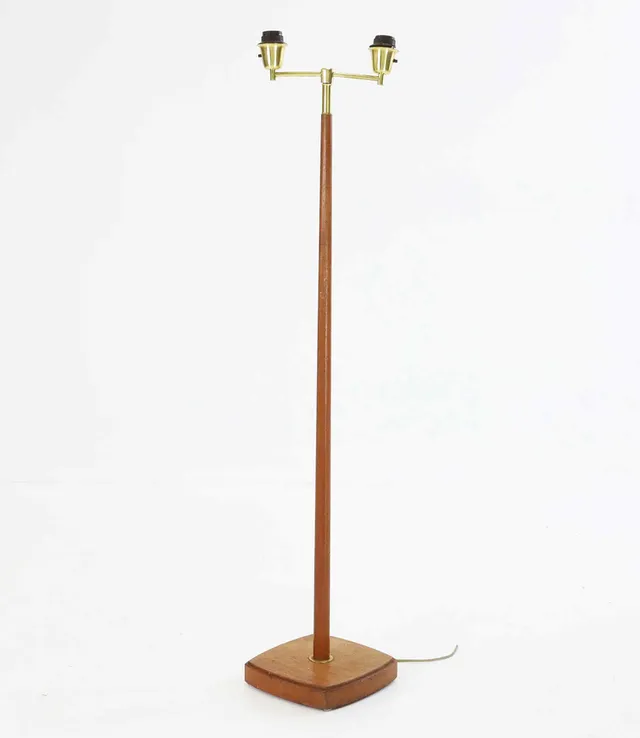 GOLVLAMPA, Teak, Mässing, 1960/70-tal.