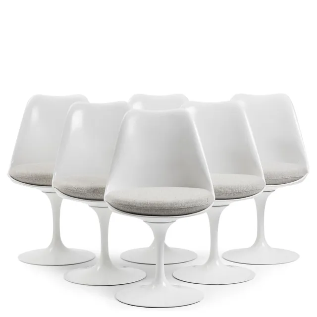 Eero Saarinen, stolar, sex stycken, "Tulip", Knoll Studio, 2010.