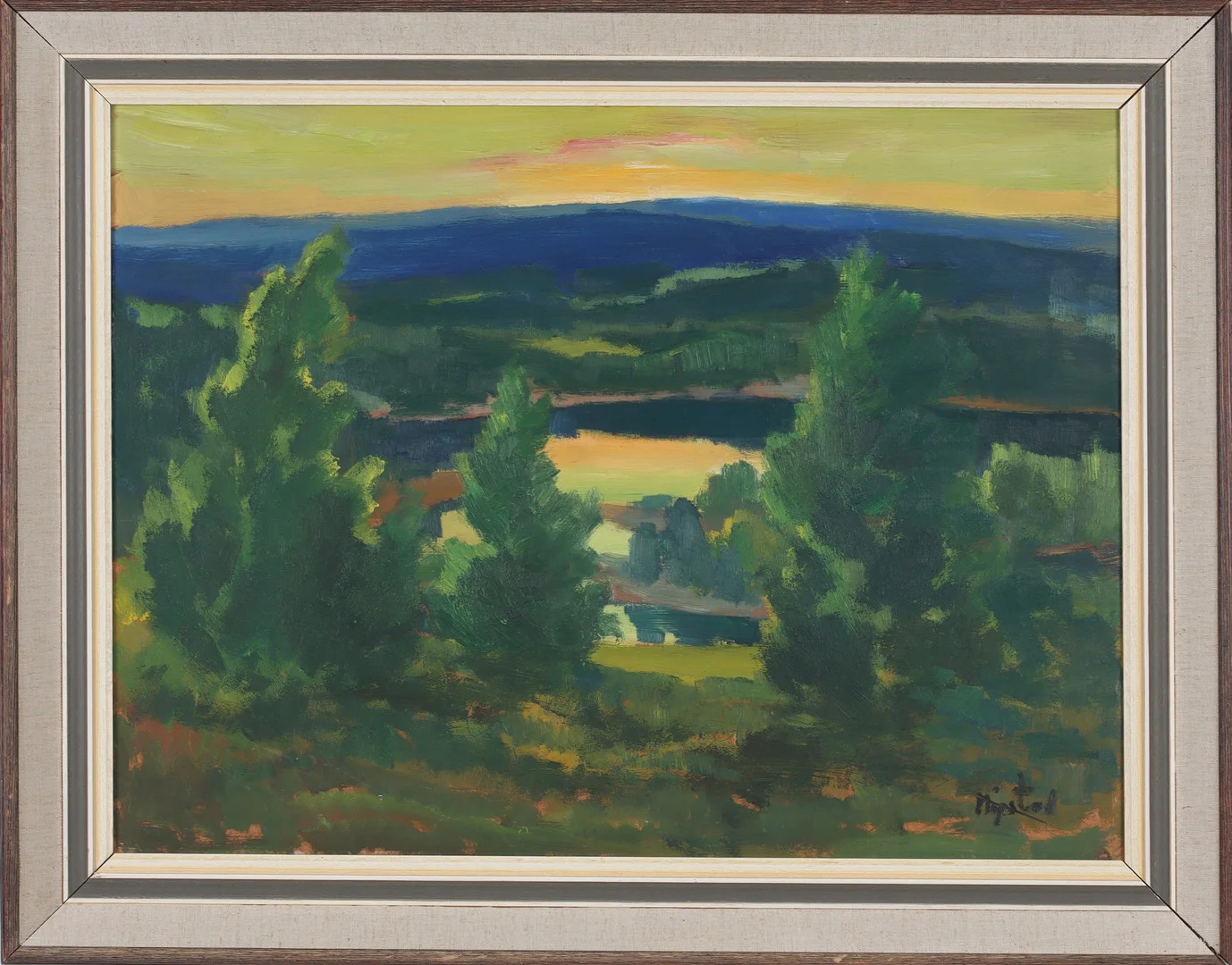 AXEL NIPSTAD. Landskap från Ångermanland, olja på pannå, signerad. — Paintings — Stadsauktion Sundsvall