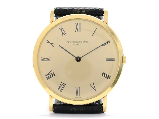 VACHERON & CONSTANTIN, Genève, Cal 1003, Serie nr. 589378, Ref nr. 6506, Boett nr. 420895, herrur, 33 mm, 18K guld, manuell, plexiglas, skadad urtavla (7/10), läderband, ca 1971.