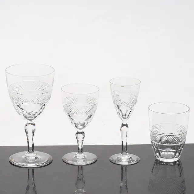 EDWARD HALD. Glasservis, 37 delar, "Rio", Orrefors.