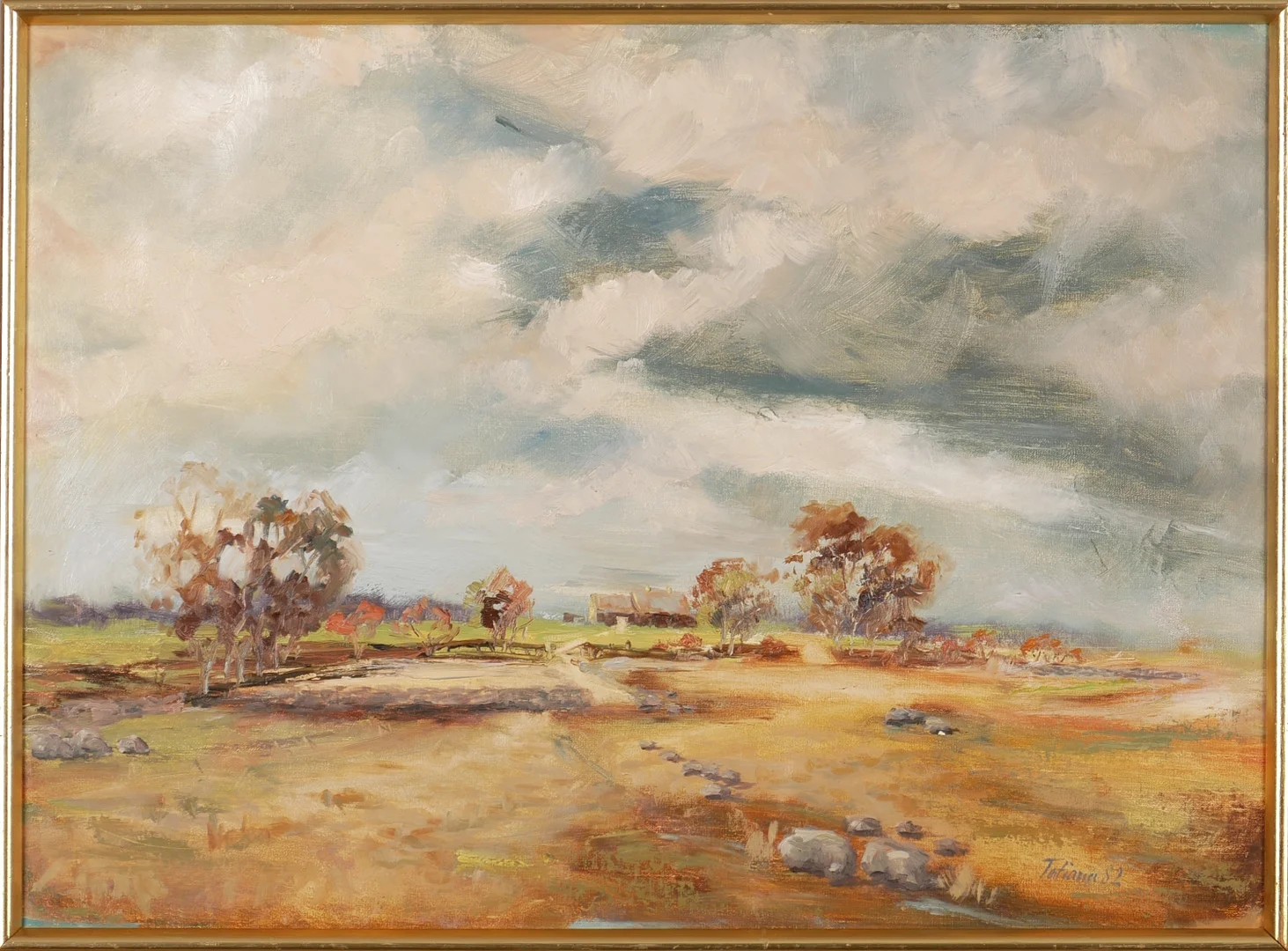 TATIANA KRAUS. "Öland Före storm", olja på duk, signerad Tatiana 82. — Paintings — Auktionsfirma Kenneth Svensson i Kalmar