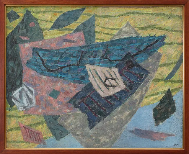 HENRI GOETZ. "Parad", oil on canvas, signed Goetz.
