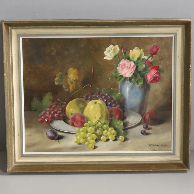 ALOIS ZABEHLICKY. Olja på duk, stilleben, signerad.
