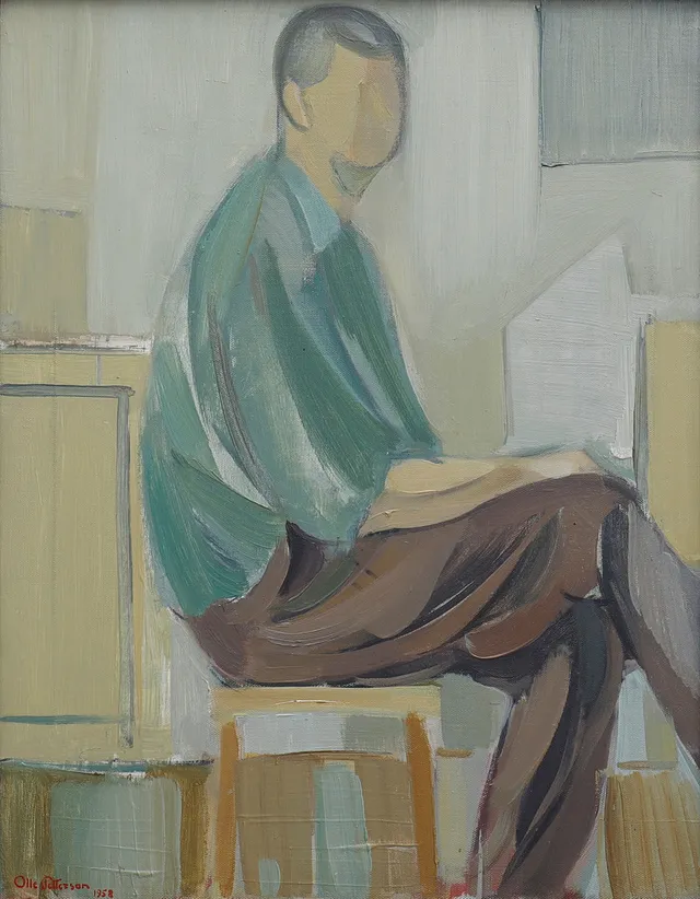 OLLE PETTERSSON. SJÄLVPORTRÄTT, signerad och daterad 1958.