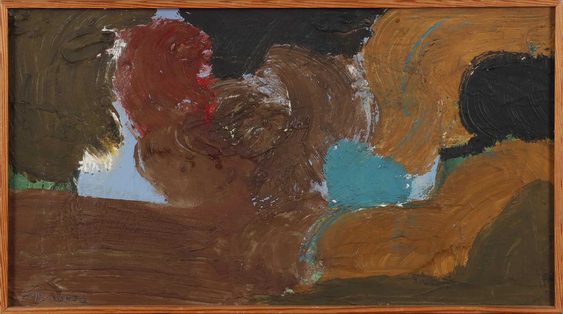 HANS OSSWALD. komposition, olja på pannå. — Paintings — Stockholms Auktionsverk Helsingborg