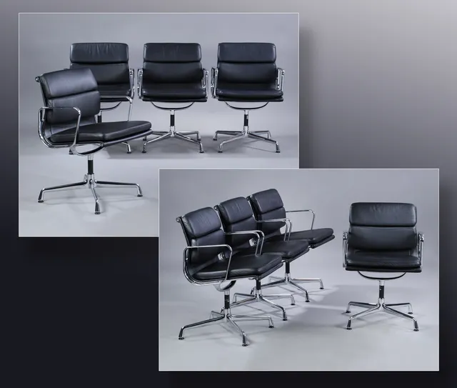 Charles Eames. A set of eight Soft Pad lounge chairs, Model EA-208 (8)
